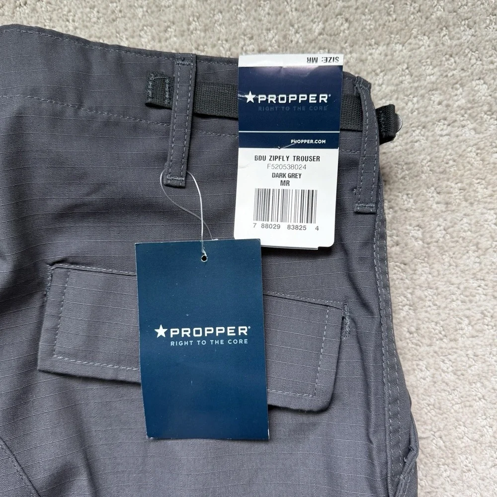 Propper BDU Zip Fly Trousers Mens Medium Regular Grey Tactical Cargo Pants NWT